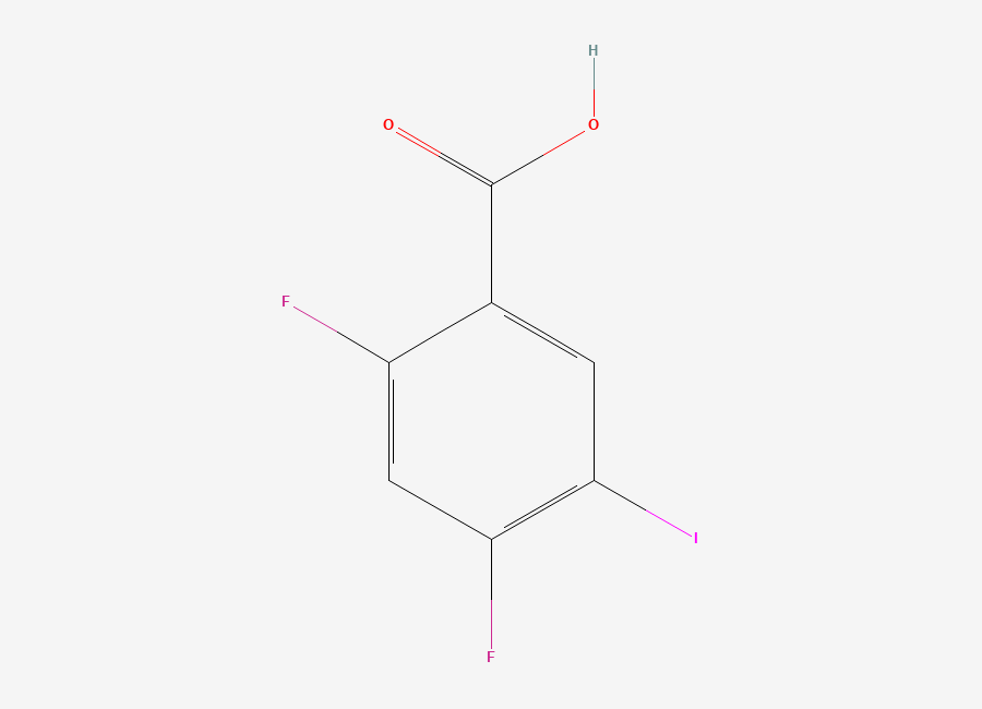 Two-dimensional chemical structure of 2,4-Difluoro-5-iodobenzoic acid