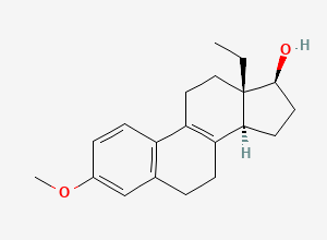 Two-dimensional chemical structure of 13-Ethyl-3-methoxygona-1,3,5(10),8-tetraen-17beta-ol, CAS 7443-72-3