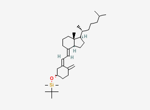 Two-dimensional chemical structure of Tert-butyldimethyl(((E)-3-(2-((1R,3aS,7aR,E)-7a-methyl-1-((R)-6-methylheptan-2-yl)octahydro-4H-inden-4-ylidene)ethylidene)-4-methylenecyclohexyl)oxy)silane