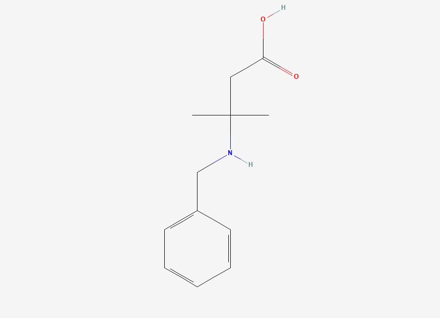 Two-dimensional chemical structure of 3-(Benzylamino)-3-methylbutanoic Acid