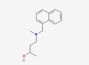 Two-dimensional chemical structure of 3-(Methyl(naphthalen-1-ylmethyl)amino)-1-phenylpropan-1-ol, CAS 98977-94-7