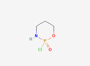 Two-dimensional chemical structure of 2H-1,3,2-Oxazaphosphorine, 2-chlorotetrahydro-, 2-oxide