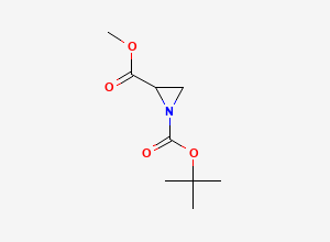 Two-dimensional chemical structure of 1-Tert-butyl 2-methyl aziridine-1,2-dicarboxylate