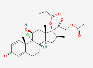 Two-dimensional chemical structure of Beclometasone Dipropionate EP Impurity B, CAS 5534-08-7