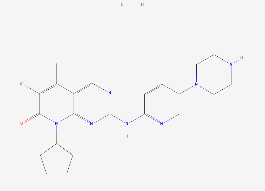 Two-dimensional chemical structure of Palbociclib Deboc Bromo Impurity