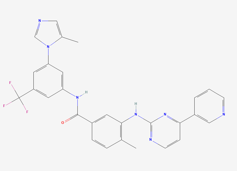 Two-dimensional chemical structure of Nilotinib Regio Isomer Impurity, CAS 641571-15-5