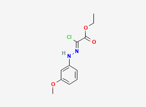 Two-dimensional chemical structure of Ethyl 2-chloro-2-(2-(3-methoxyphenyl)hydrazono)acetate, CAS 405872-78-8