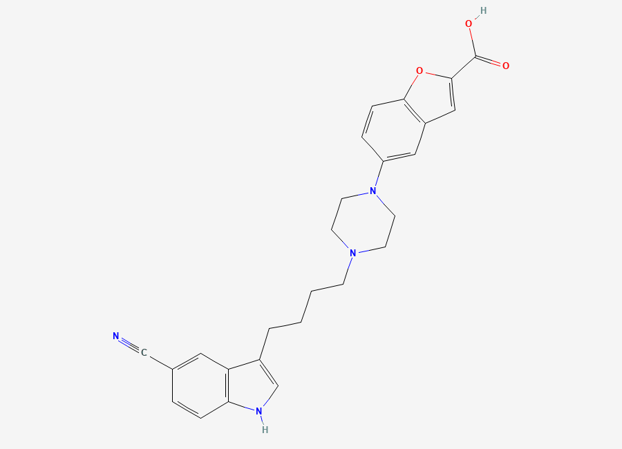 Two-dimensional chemical structure of Vilazodone Carboxylic Acid, CAS 163521-19-5