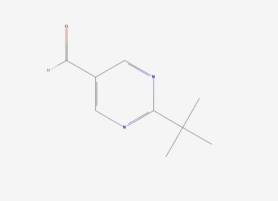 Two-dimensional chemical structure of 2-tert-Butylpyrimidine-5-carbaldehyde