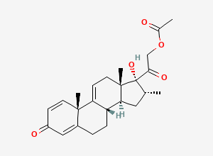 Two-dimensional chemical structure of 9,11-Dehydrodexamethasone acetate