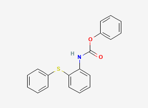 Two-dimensional chemical structure of Phenyl [2-(phenylsulfanyl) phenyl]carbamate / Phenyl (2-(phenylthio)phenyl)carbamate, CAS 111974-73-3