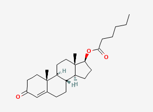 Two-dimensional chemical structure of Testosterone Enantate EP Impurity B /Testosterone Caproate /Testosterone 17-caproate /Testosterone Enanthate related compound B /Testosterone Isocaproate EP Impurity E, CAS 10312-45-5