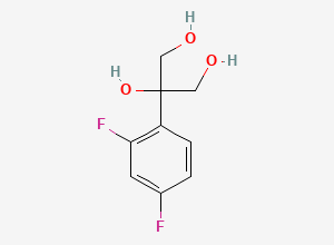 Two-dimensional chemical structure of 2-(2, 4-Difluorophenyl)glycerol, CAS 173837-65-5