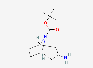 Two-dimensional chemical structure of rac-tert-butyl (1R,3S,5S)-3-amino-8-azabicyclo[3.2.1]octane-8-carboxylate