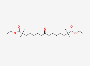 Two-dimensional chemical structure of 1,15-Diethyl 2,2,14,14-tetramethyl-8-oxopentadecanedioate, CAS 738606-43-4