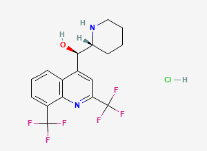 Two-dimensional chemical structure of Mefloquine EP Impurity C /Mefloquine Related Compound A / Threo-Mefloquine (HCl Salt), CAS 51744-85-5