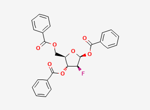 Two-dimensional chemical structure of [(2R,3R,4S,5S)-3,5-dibenzoyloxy-4-fluorooxolan-2-yl]methyl benzoate