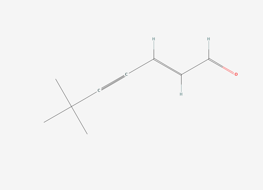 Two-dimensional chemical structure of (E)-6,6-Dimethyl-2-hepten-4-ynal, CAS 138139-82-9