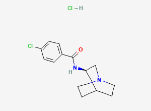 Two-dimensional chemical structure of Benzamide, N-(3R)-1-azabicyclo(2.2.2)oct-3-yl-4-chloro-, hydrochloride (1:1)