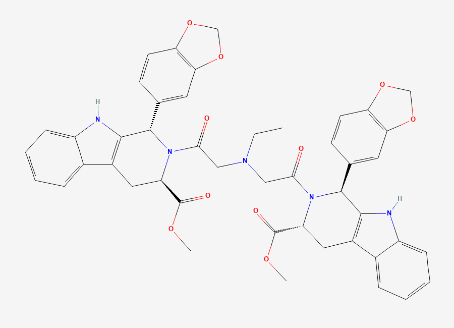 Two-dimensional chemical structure of Bisprehomotadalafil, CAS 1803592-02-0