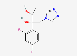 Two-dimensional chemical structure of (2R,3R)-2-(2,4-difluorophenyl)-1-(4H-1,2,4-triazol-4-yl)butane-2,3-diol, CAS 2122222-14-2