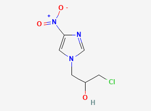 Two-dimensional chemical structure of 1-Chloro-3-(4-nitro-1H-imidazol-1-yl)propan-2-ol, CAS 109620-80-6