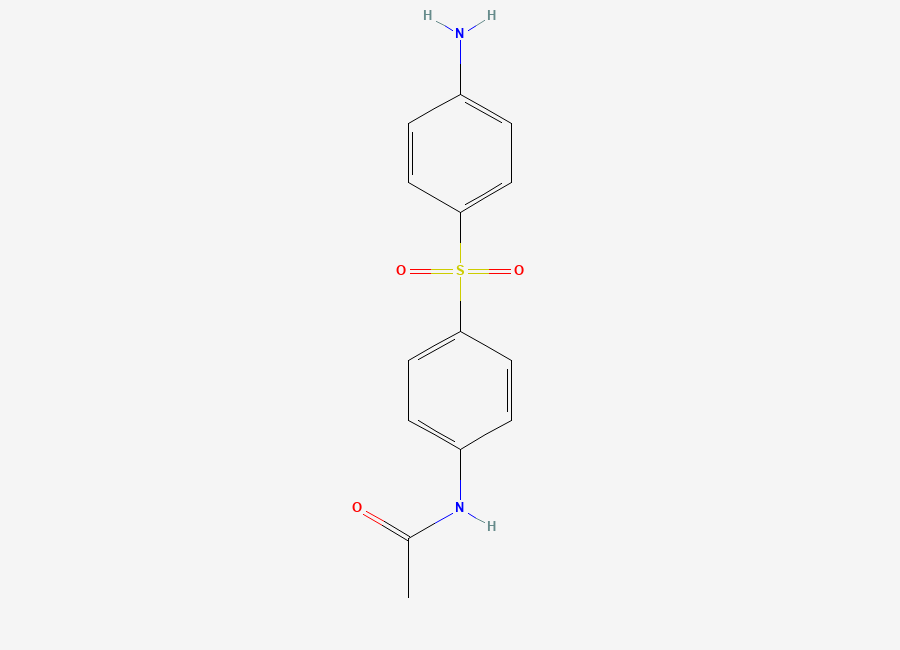 Two-dimensional chemical structure of Monoacetyl Dapsone, CAS 565-20-8