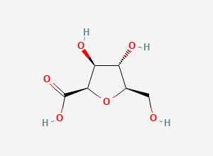 Two-dimensional chemical structure of (2R,3S,4S,5R)-3,4-dihydroxy-5-(hydroxymethyl)oxolane-2-carboxylic acid