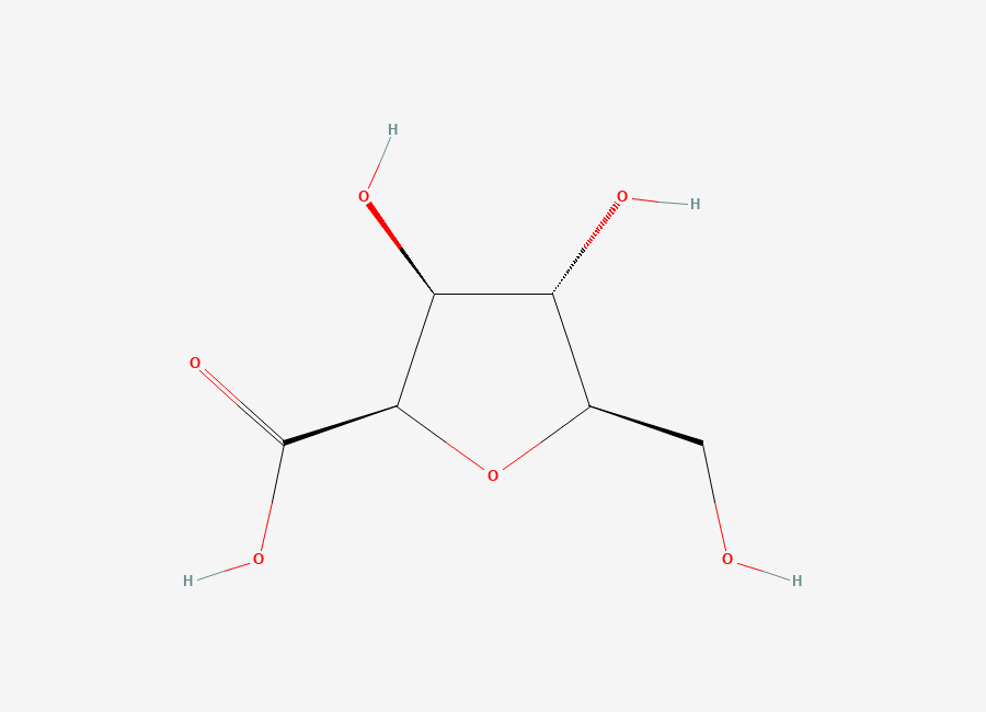 Two-dimensional chemical structure of (2R,3S,4S,5R)-3,4-dihydroxy-5-(hydroxymethyl)oxolane-2-carboxylic acid