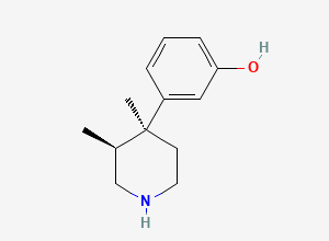 Two-dimensional chemical structure of 3-((3S,4S)-3,4-Dimethylpiperidin-4-yl)phenol