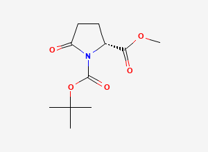 Two-dimensional chemical structure of 1-tert-Butyl 2-methyl (2R)-5-oxopyrrolidine-1,2-dicarboxylate