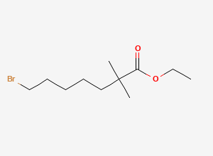 Two-dimensional chemical structure of Ethyl 7-bromo-2,2-dimethylheptanoate, CAS 123469-92-1