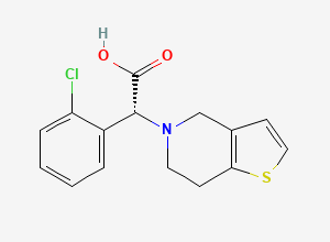 Two-dimensional chemical structure of (R)-Clopidogrel Carboxylic Acid / Clopidogrel EP Impurity A / Clopidogrel Related Compound A, CAS 324757-50-8