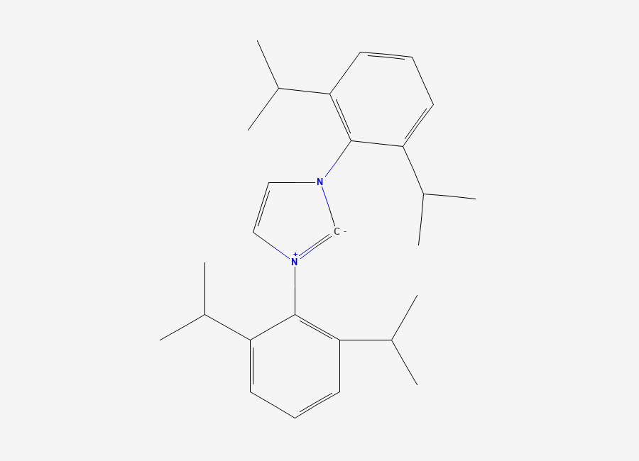 Two-dimensional chemical structure of 1,3-Bis(2,6-di(propan-2-yl)phenyl)-1H-imidazol-3-ium-2-ide