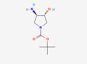 Two-dimensional chemical structure of (3R,4R)-3-Amino-1-Boc-4-hydroxypyrrolidine