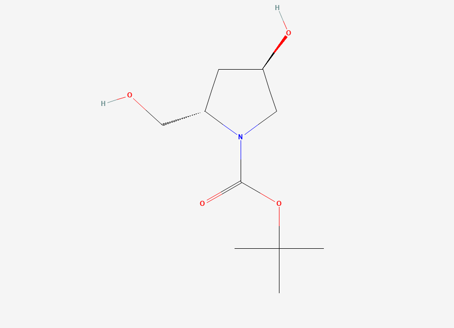 Two-dimensional chemical structure of N-Boc-trans-4-hydroxy-L-prolinol