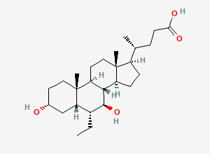 Two-dimensional chemical structure of Obeticholic Acid 7-β-Hydroxy Isomer, CAS 865244-30-0