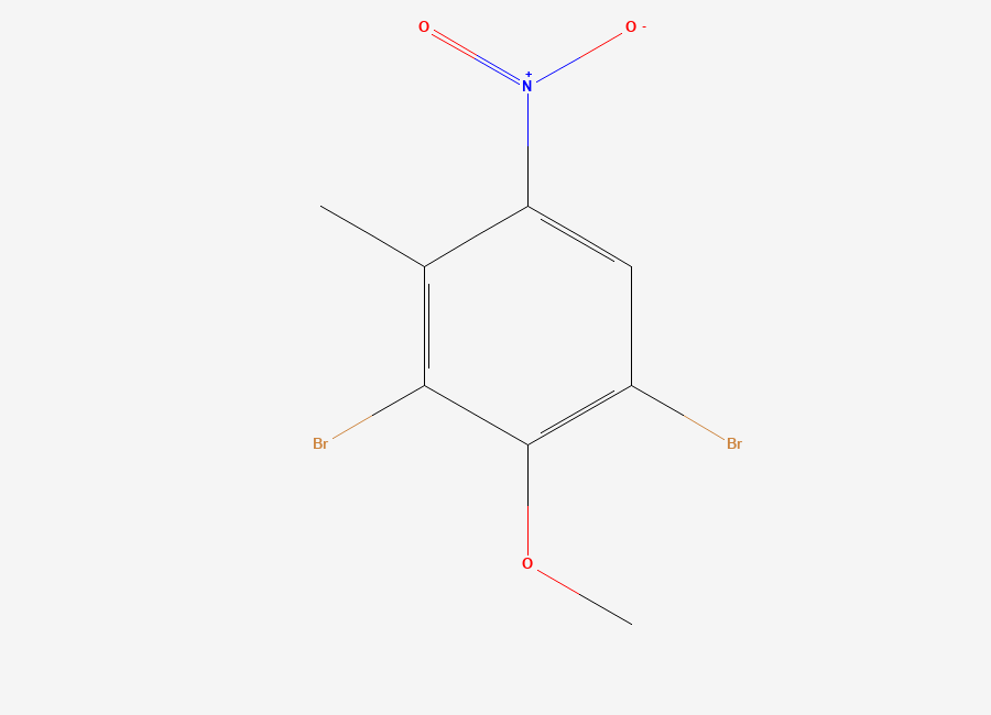 Two-dimensional chemical structure of 2,6-Dibromo-3-methyl-4-nitroanisole