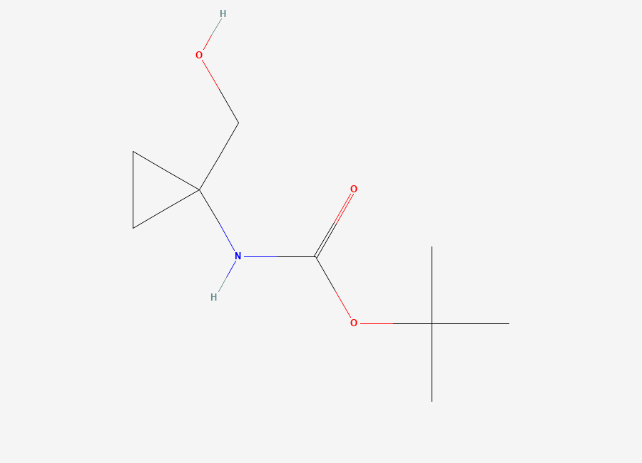 Two-dimensional chemical structure of tert-butyl N-(1-(hydroxymethyl)cyclopropyl)carbamate
