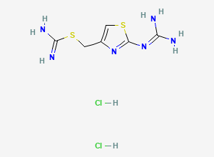 Two-dimensional chemical structure of Famotidine EP Impurity H / Famotidine Isothiourea Impurity (2HCl salt), CAS 88046-01-9