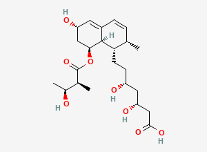 Two-dimensional chemical structure of Pravastatin EP Impurity E / 3""-(S)-Hydroxy Pravastatin(Free Base), CAS 136657-41-5