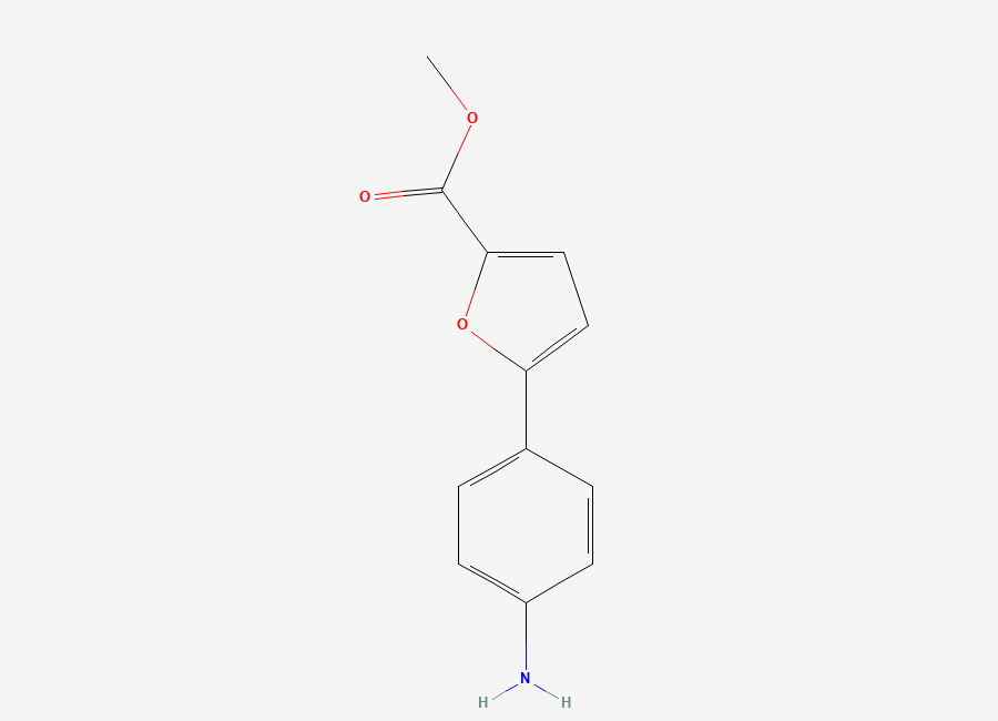 Two-dimensional chemical structure of Methyl 5-(4-aminophenyl)furan-2-carboxylate
