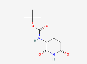 Two-dimensional chemical structure of Tert-Butyl (2,6-Dioxopiperidin-3-yl)carbamate, CAS 31140-42-8