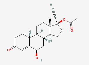Two-dimensional chemical structure of Norethindrone Acetate EP Impurity F / Norethisterone Acetate EP Impurity F / Norethindrone Acetate 6-beta-Hydroxy Impurity, CAS 6856-27-5