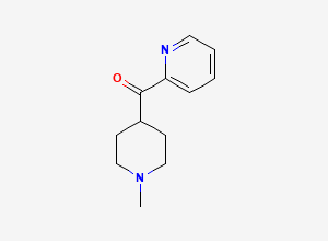 Two-dimensional chemical structure of (1-methylpiperidin-4-yl)(pyridin-2-yl)methanone, CAS 517875-04-6