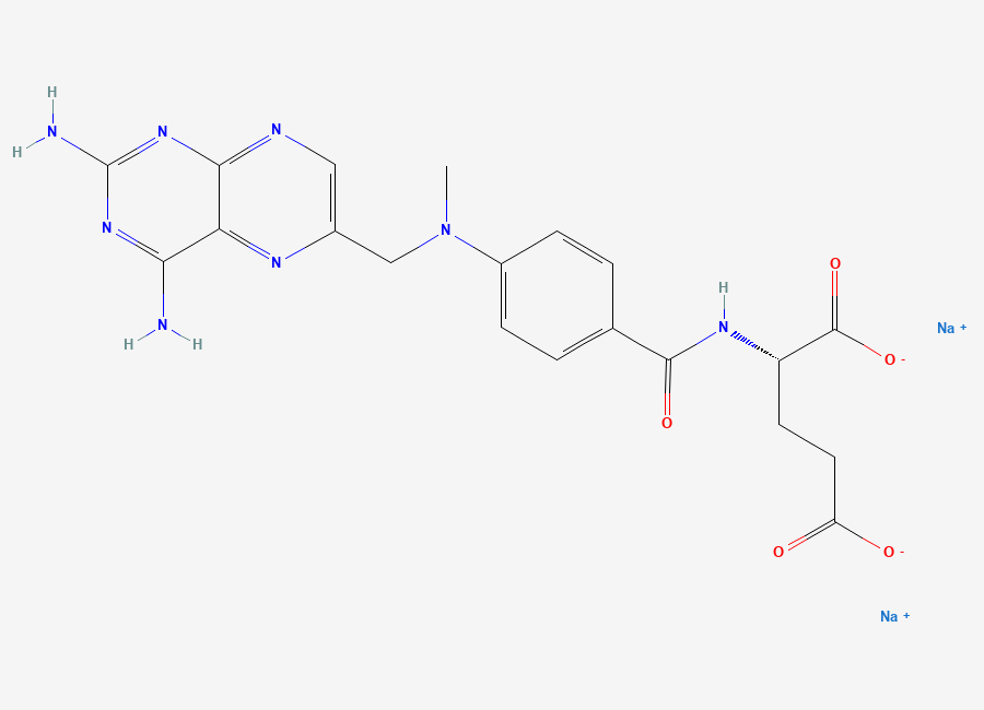 Two-dimensional chemical structure of Sodium Methotrexate