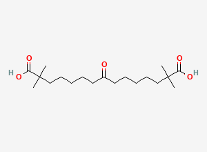 Two-dimensional chemical structure of 8-oxo-2,2,14,14-tetramethylpentadecanedioic acid, CAS 413624-71-2