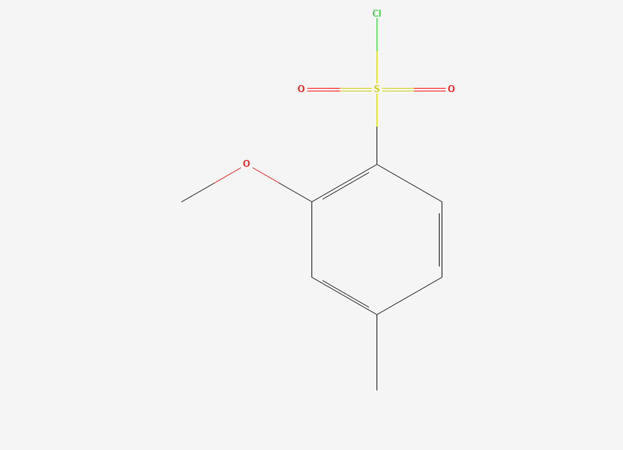 Two-dimensional chemical structure of 2-Methoxy-4-methylbenzene-1-sulfonyl chloride