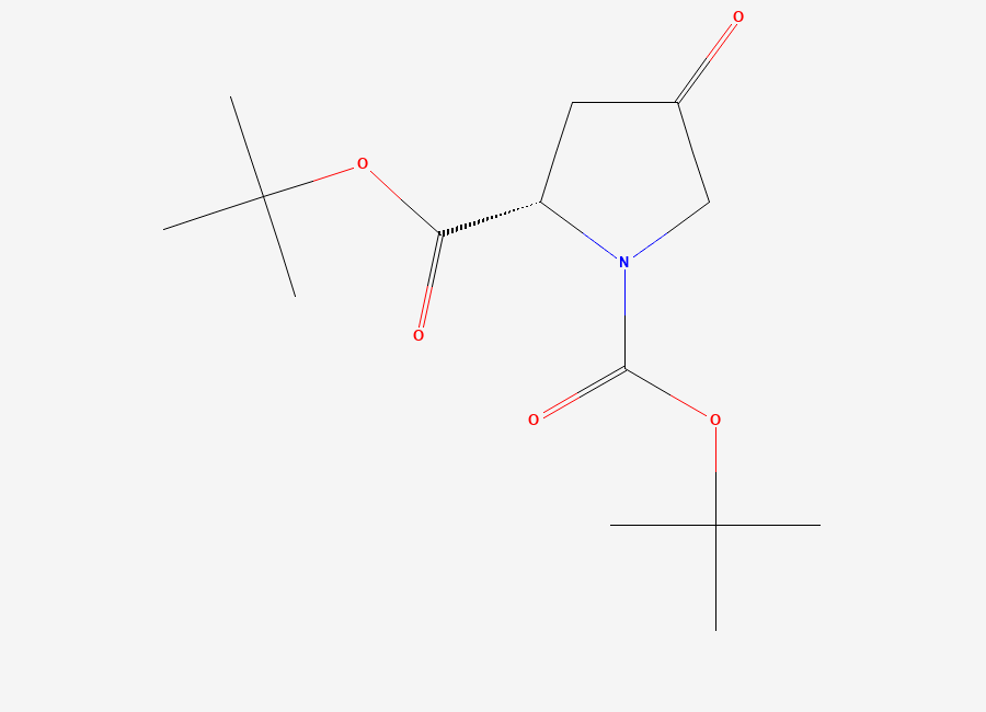 Two-dimensional chemical structure of (S)-di-tert-butyl 4-oxopyrrolidine-1,2-dicarboxylate
