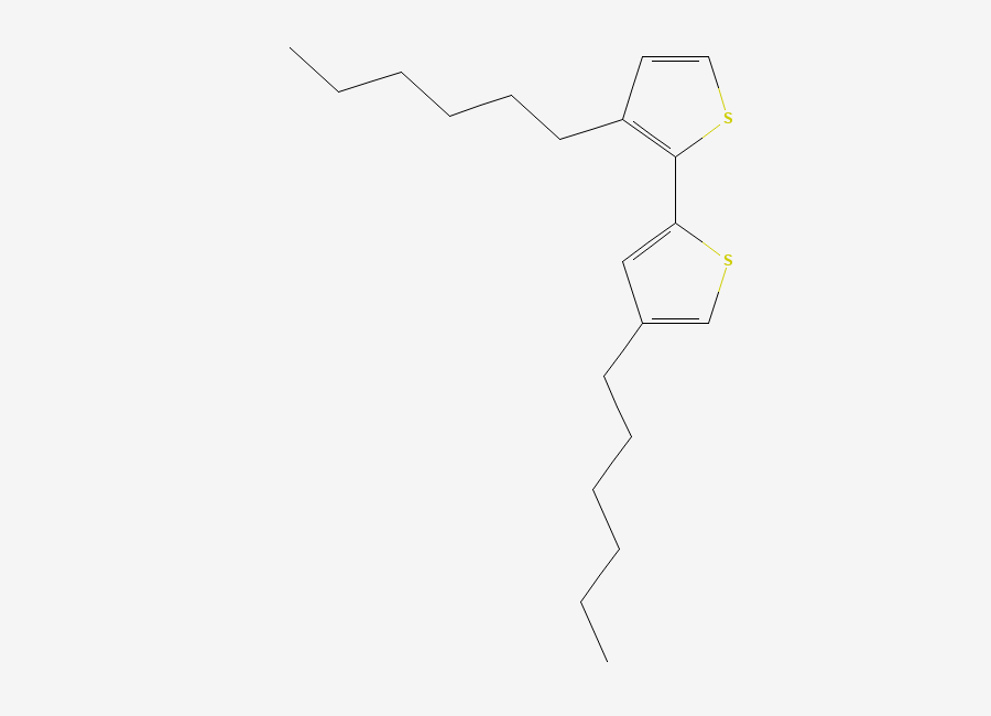 Two-dimensional chemical structure of 3,4'-Dihexyl-2,2'-bithiophene
